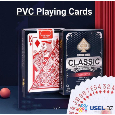 100% PVC suya davamlı plastik oyun kartları Texas Hold'em Blackjack Oyunu