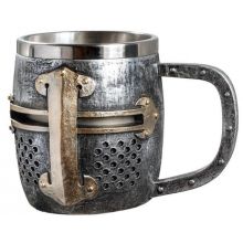 Stainless steel mug, 460 ml, Knight's helmet