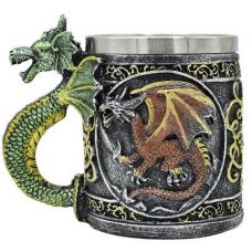 Stainless steel mug, 460 ml, Drakaris dragon green
