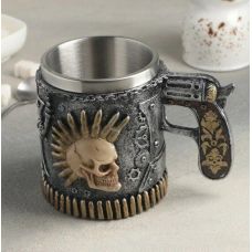 Stainless steel mug, 460 ml Punk. Scull