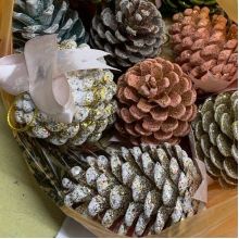 Christmas decorations pine cones