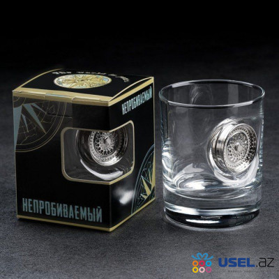 Gift glass for whiskey "Impenetrable. Disk"