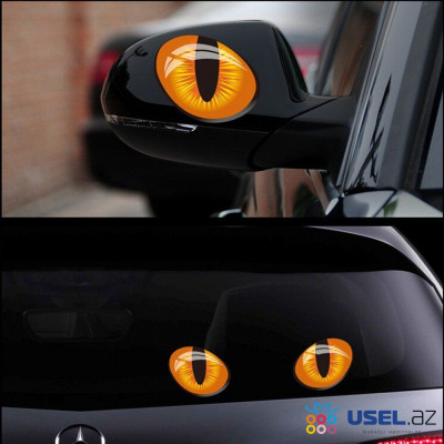Автомобильный стикер на зеркала "Кошачий глаз"
