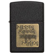 Black Crackle Zippo "Brass Emblem" alışqanı