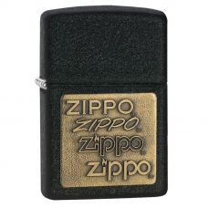 Зажигалка Black Crackle Zippo "Brass Emblem"