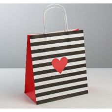 Пакет подарочный крафт «С Любовью»