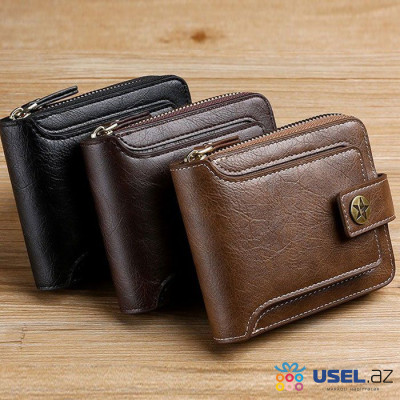 Vintage men's wallet with a zipper