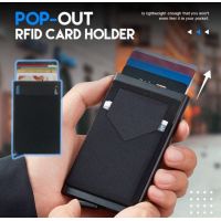 Выдвижной тонкий алюминиевый RFID бумажник- визитница
