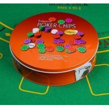 Покер, набор для игры (карты 2 колоды, фишки 120 шт.), с номиналом
