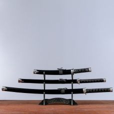 Набор японских мечей самурай (катана) - Черный цвет 7506-03