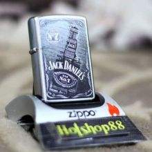 Zippo Jack Daniel's Satin Chrome Windproof Pocket Lighter