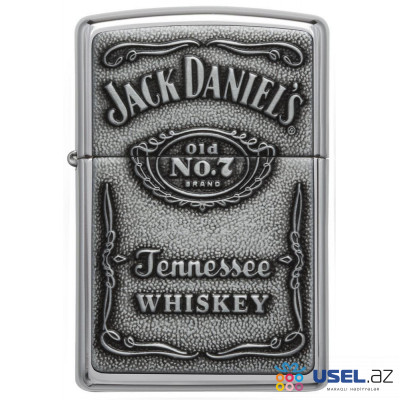 Zippo Jack Daniels Whiskey High Polish Chrome Emblem Lighter