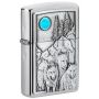 Zippo Wolf Pack and Moon Emblem Brushed Chrome alışqanı