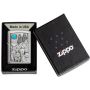 Zippo Wolf Pack and Moon Emblem Brushed Chrome alışqanı