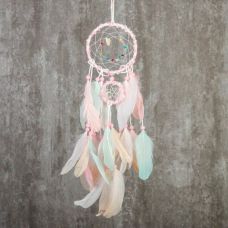Dreamcatcher "Spider web with feathers in pastel colors"