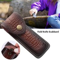 Crocodile Brown Fold Knife Cover Tool Flashlight Belt Loop Case 11 cm