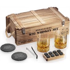 Подарочный набор: Стаканы и камни для виски с деревянным ящиком Mixology Craft W92