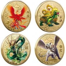 Сувенирная монета "Китайский дракон / тигр на счастье"