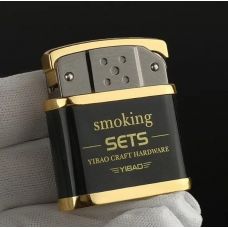 Зажигалка металлическая бутановая  с турбонаддувом YIBAO Cigarette Lighter Smoking Set