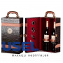 Wine Bottle Holder PU Leather High-grade Wine Box 750ml 2 Bottles
