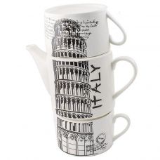 Teapot with two mugs Eureka "Italy" 