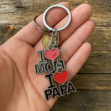 Keychain "I love mom and papa"