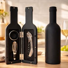 Wine accessory set “Bottle Case”, bottle-shaped holder, H=24 cm