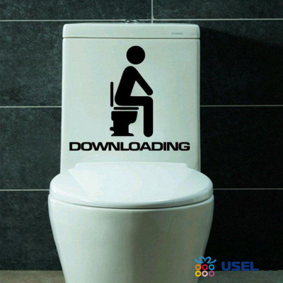 Водонепроницаемая наклейка для туалета "DOWNLOADING"