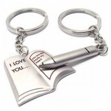 Keychain for couples "Book and pen"