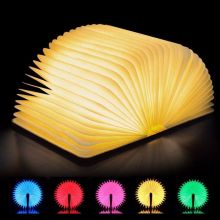 USB Rechargeable Wooden Folding Book Night Light - Lamp