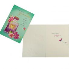 Postcard "For you" foil, perfume, flowers