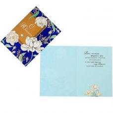 Postcard "Happy Anniversary!" foil flowers