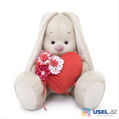 Soft toy "Mi Bunny with a red heart", 23 cm