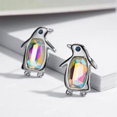 Neoglory "Penguin" earrings with Austrian crystals and rhinestones