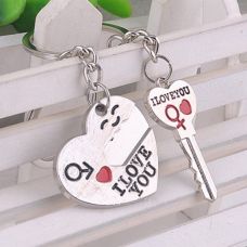 Keychain for lovers in the shape of a heart