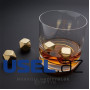 Подарочный набор камни для виски Whisky Stones Gold Edition: 8 кубиков, щипцы, лоток для хранения