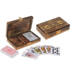 Набор игр в шкатулке: 2 колоды карт + игральные кости ЛИКВИДАЦИЯ
