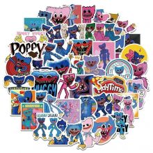 Виниловые наклейки стикеры Poppy Playtime Huggy Wuggy, Kissy Missy (Хагги Вагги, Кисси Мисси) для декора