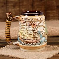 Ceramic beer mug "Frigate", 1 L