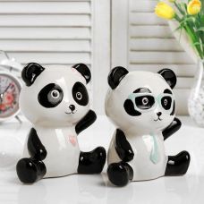 Piggy bank ceramics "Fashionable panda"