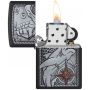 Zippo Ship Shark 48120 — Black Matte Lighter with Nautical Emblem