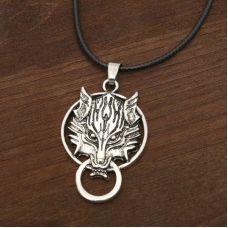 Кулон мужской "Волк", цвет чернёное серебро, на шнурке 40 см