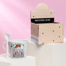 Gift set mug with spoon "My Queen", 180 ml