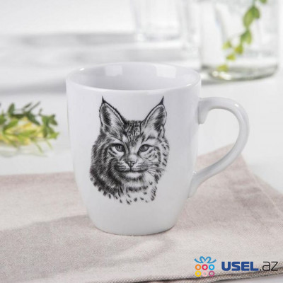 Porcelain mug "Lynx", 300 ml