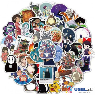 "Ruhların uzaqlaşması"animesinin vinil stikerləri yapon komiksləri 