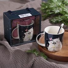 Gift set "Snow tenderness": mug 350 ml, spoon