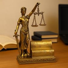 Настольный сувенир Фемида Богиня Правосудия с подставкой для бумаги (18.5 см) 