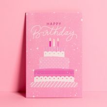 Medium "Birthday" postcard, cake