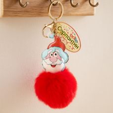 Брелок новогодний с карабином "Pom pom- Дед Мороз"