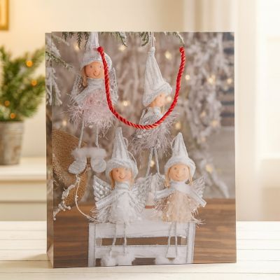 Подарочный новогодний пакет "Гномики" 32х26 см Подарочный новогодний пакет "Гномики" 32х26 см